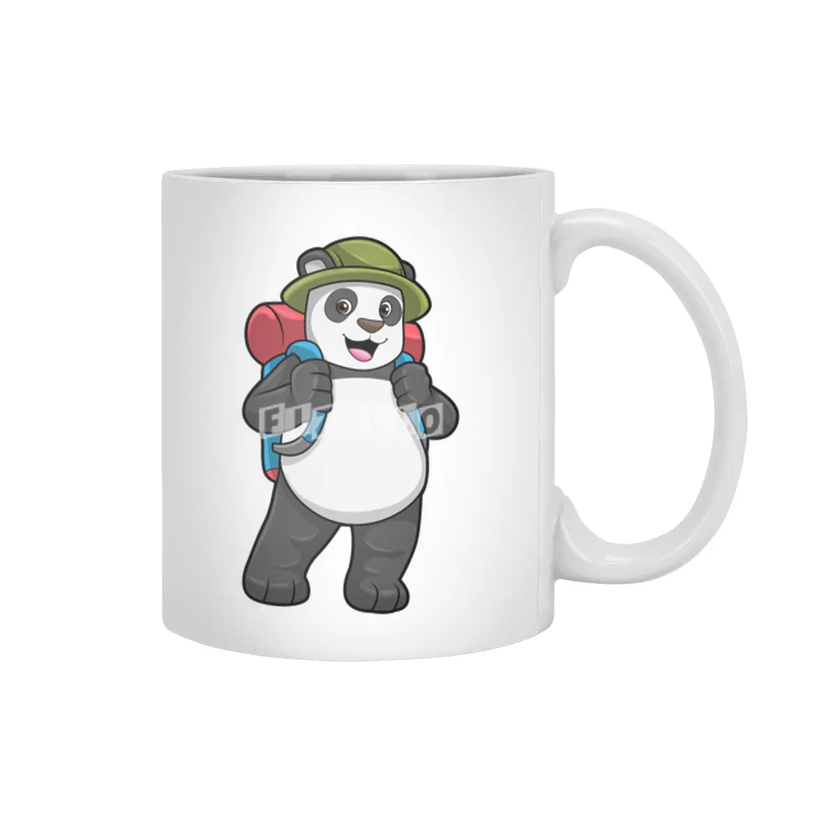 Panda as Hiker with Backpack Beyaz Kupa