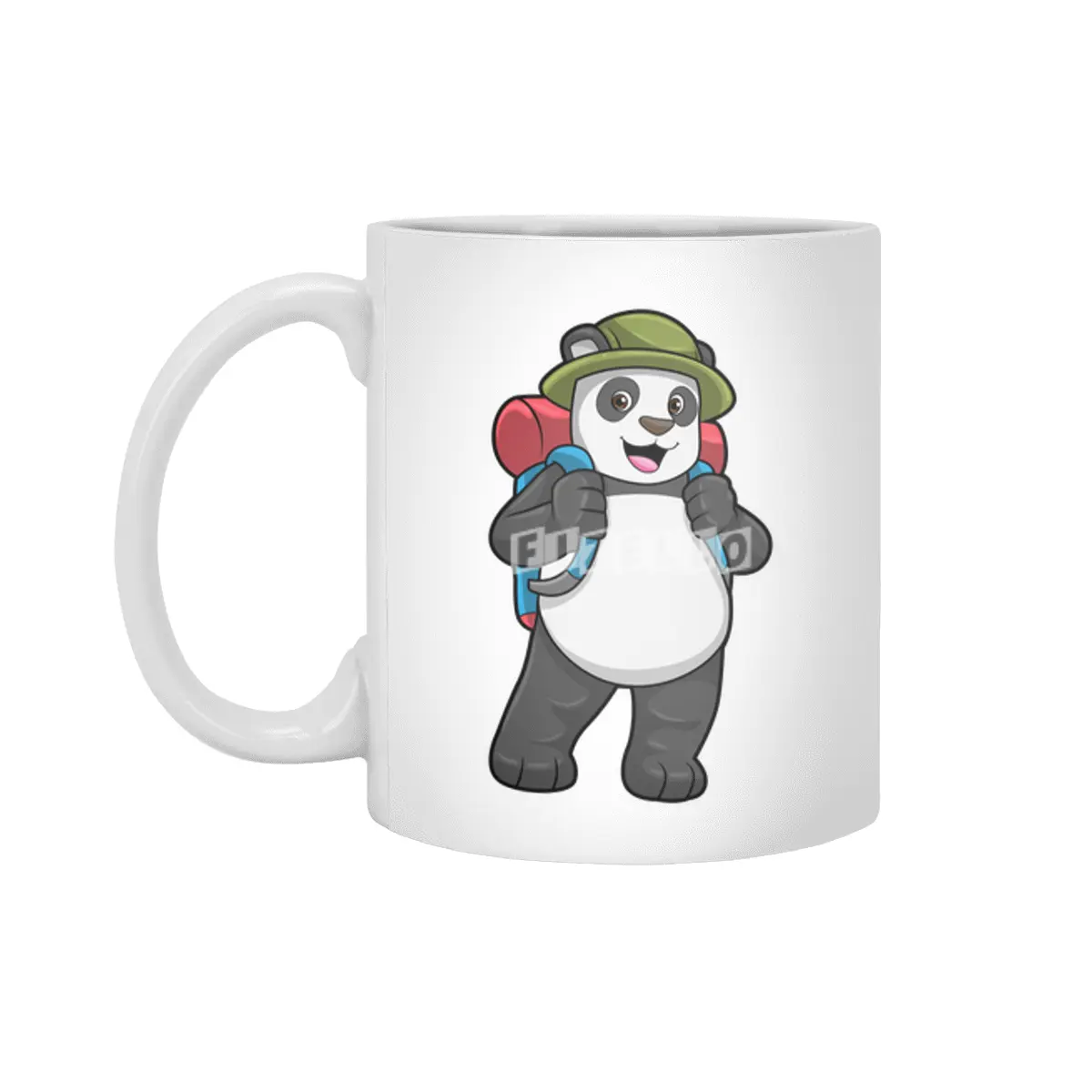 Panda as Hiker with Backpack Beyaz Kupa