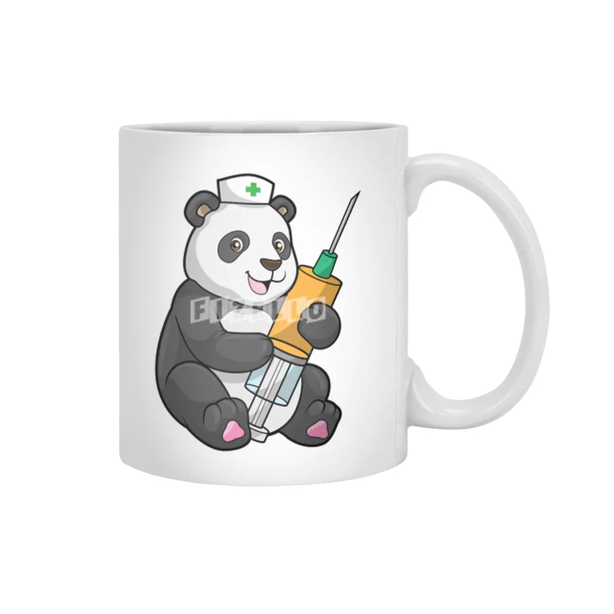 Panda as Nurse with Syringe Beyaz Kupa