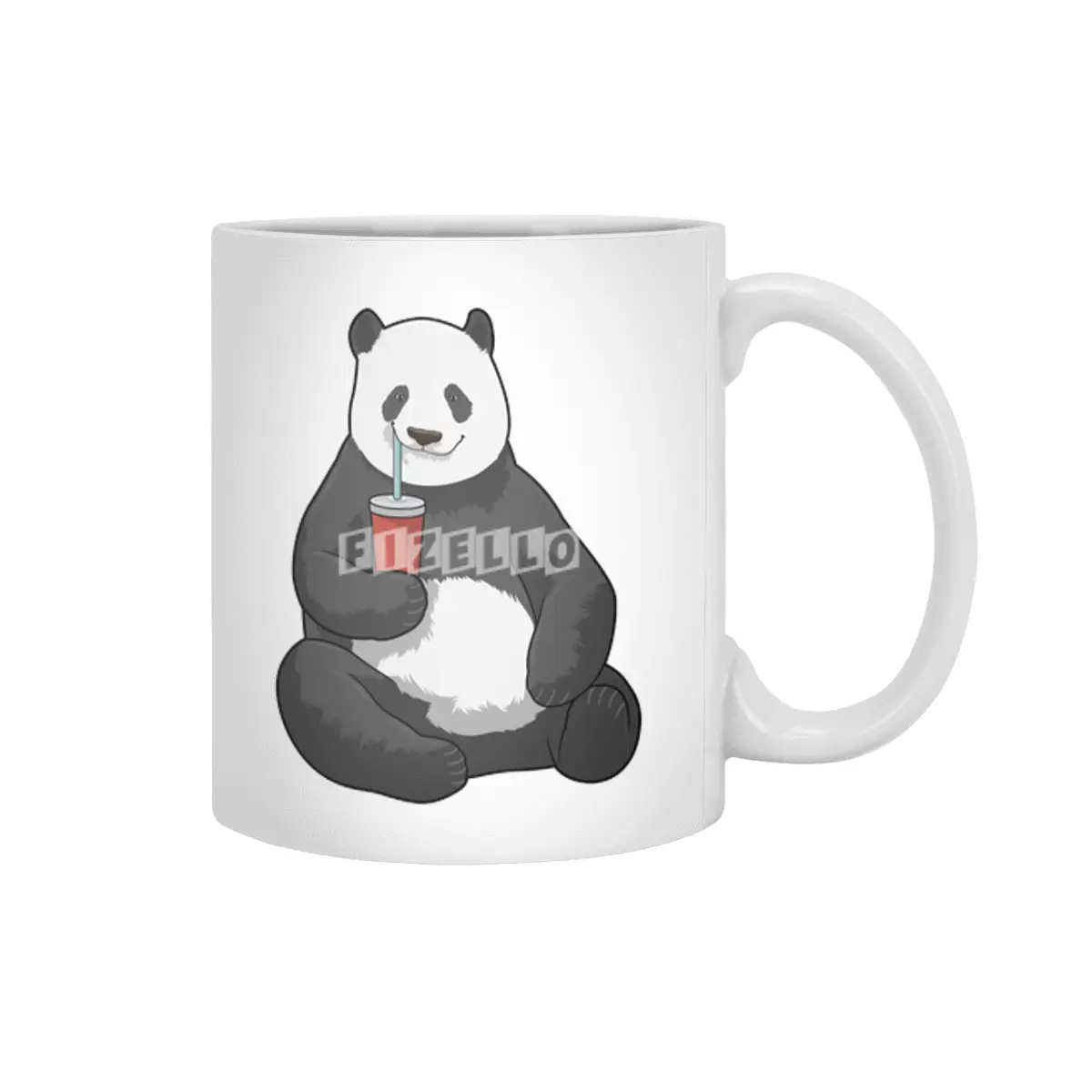 Panda with Drink Beyaz Kupa