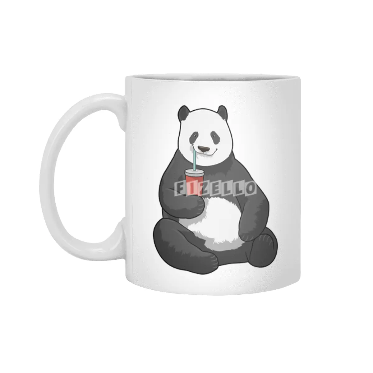 Panda with Drink Beyaz Kupa