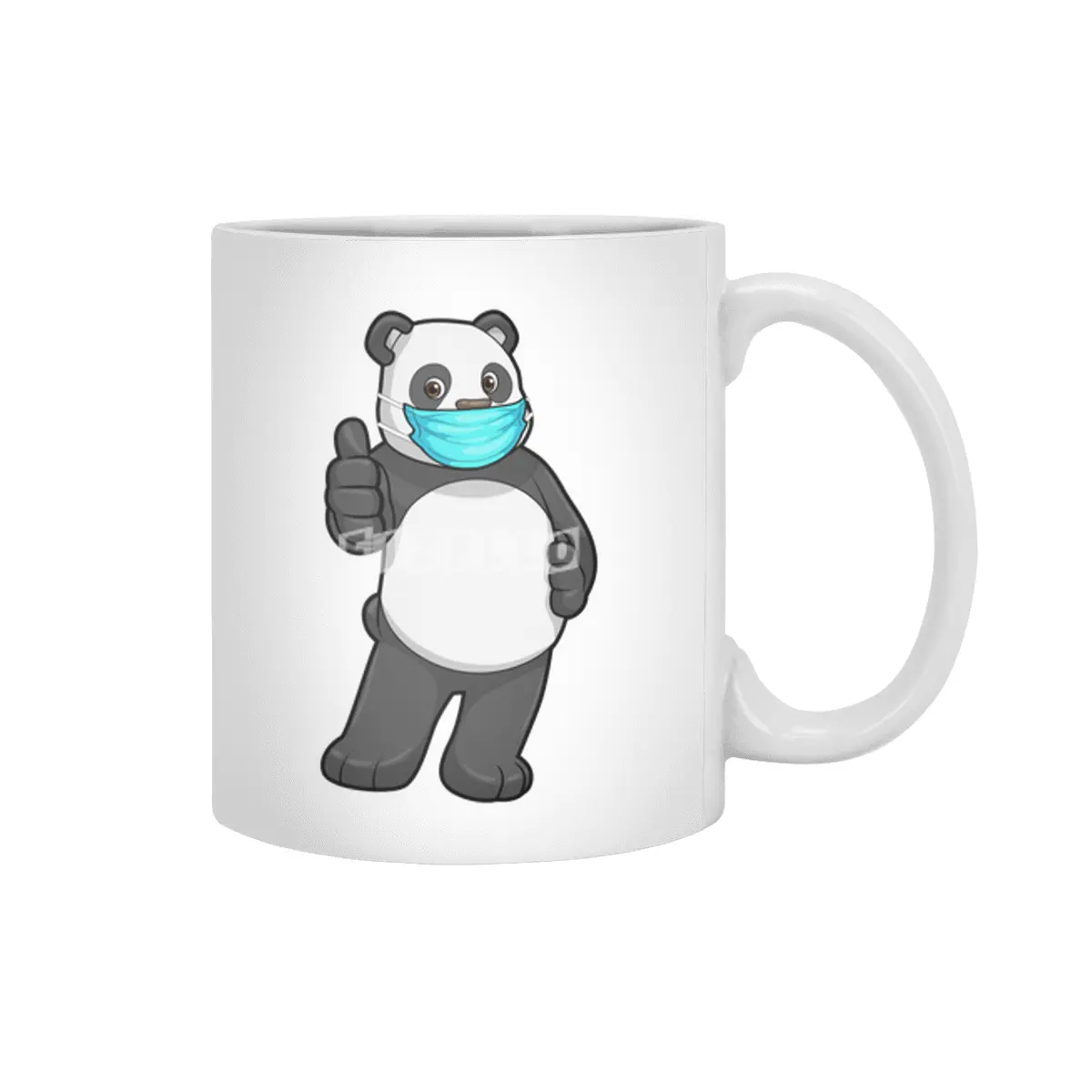 Panda with Face mask Beyaz Kupa