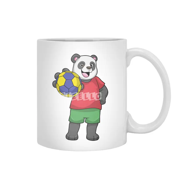 Panda with Handball Sports Beyaz Kupa
