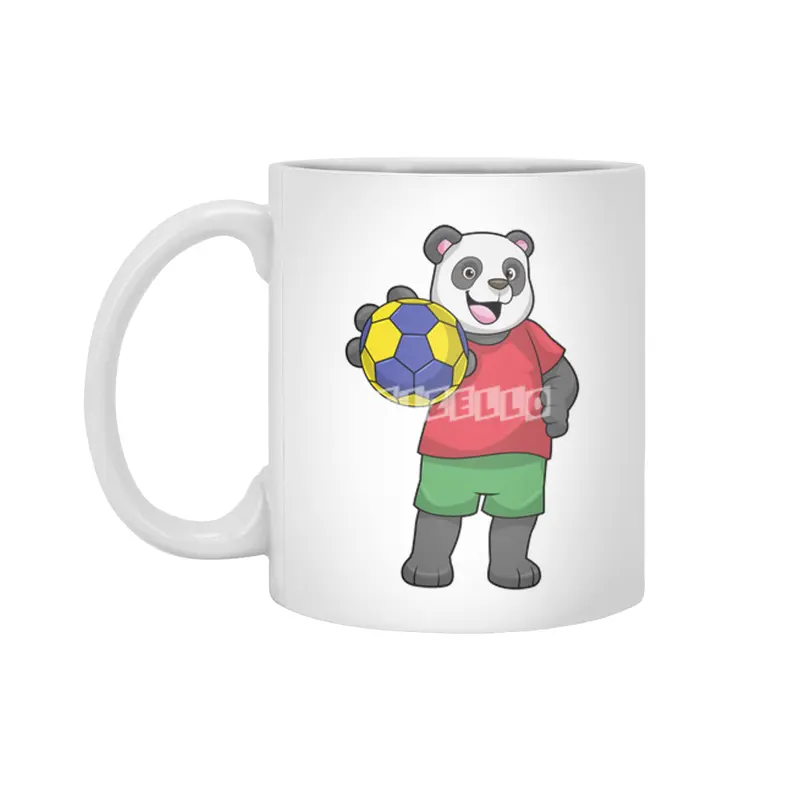 Panda with Handball Sports Beyaz Kupa