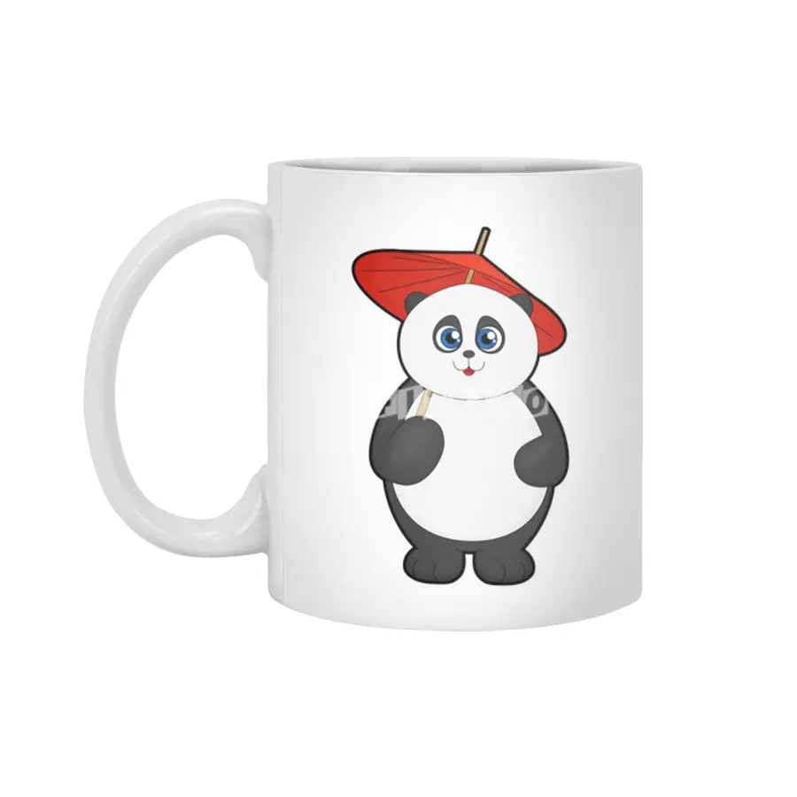 Panda with Umbrella Beyaz Kupa