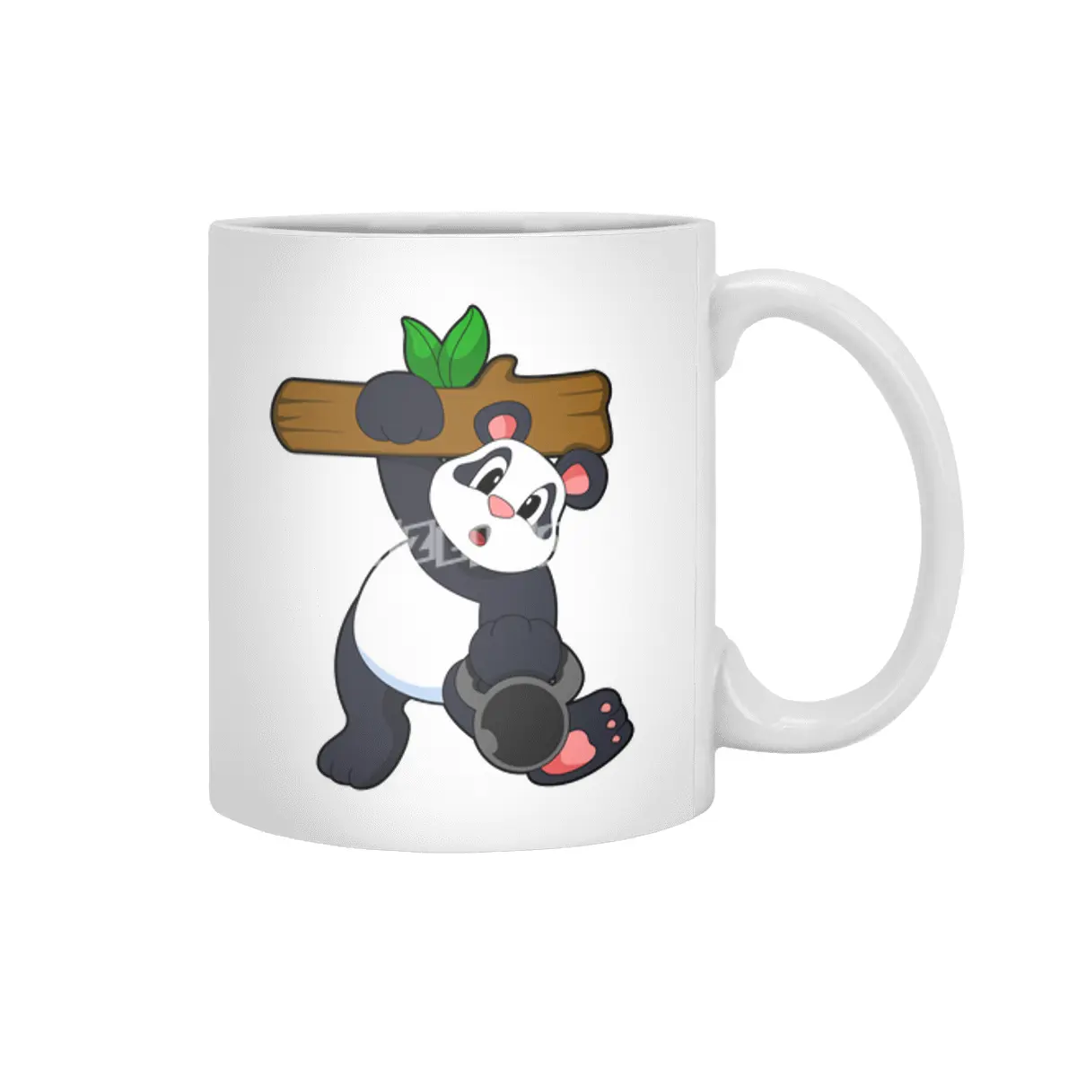 Panda with Wood at Strength training Beyaz Kupa