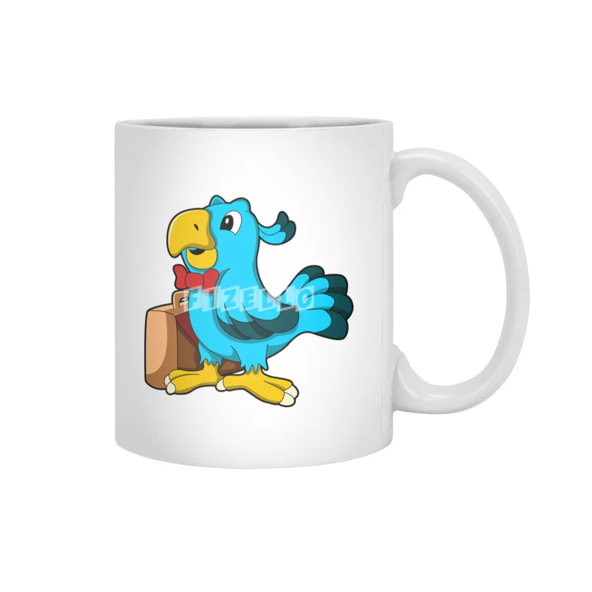 Parrot as Businessman with Bag Beyaz Kupa