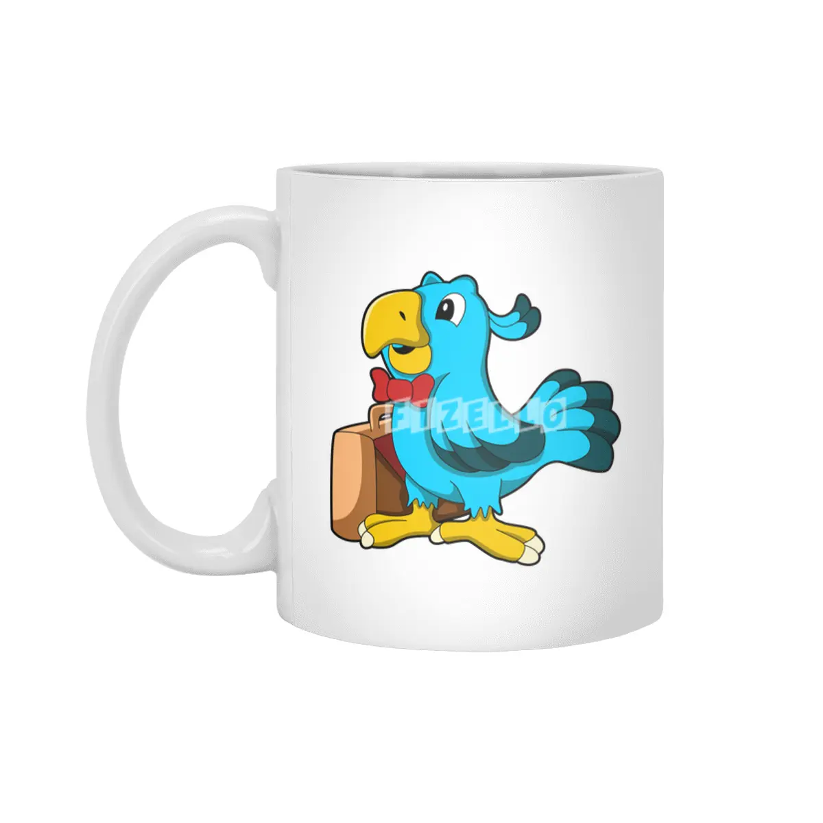 Parrot as Businessman with Bag Beyaz Kupa