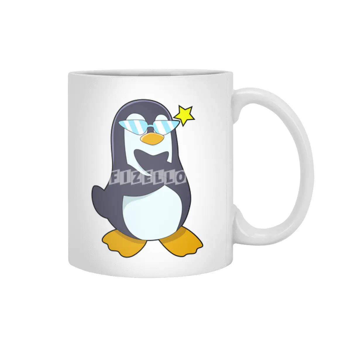 Penguin with Sunglasses Beyaz Kupa