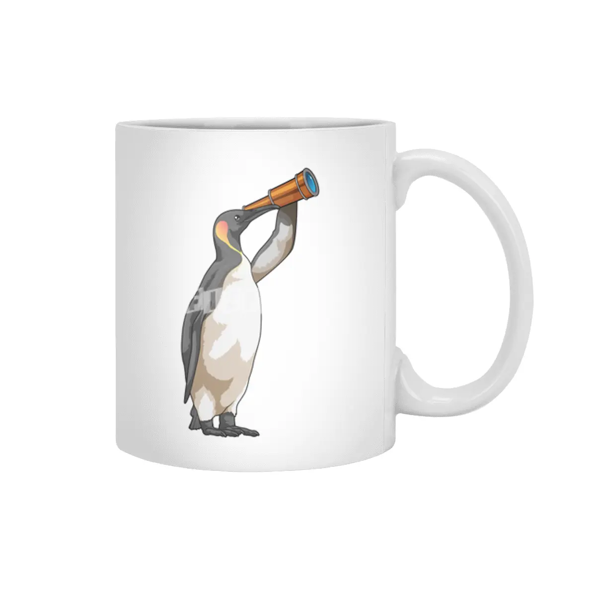 Penguin with Telescope Beyaz Kupa