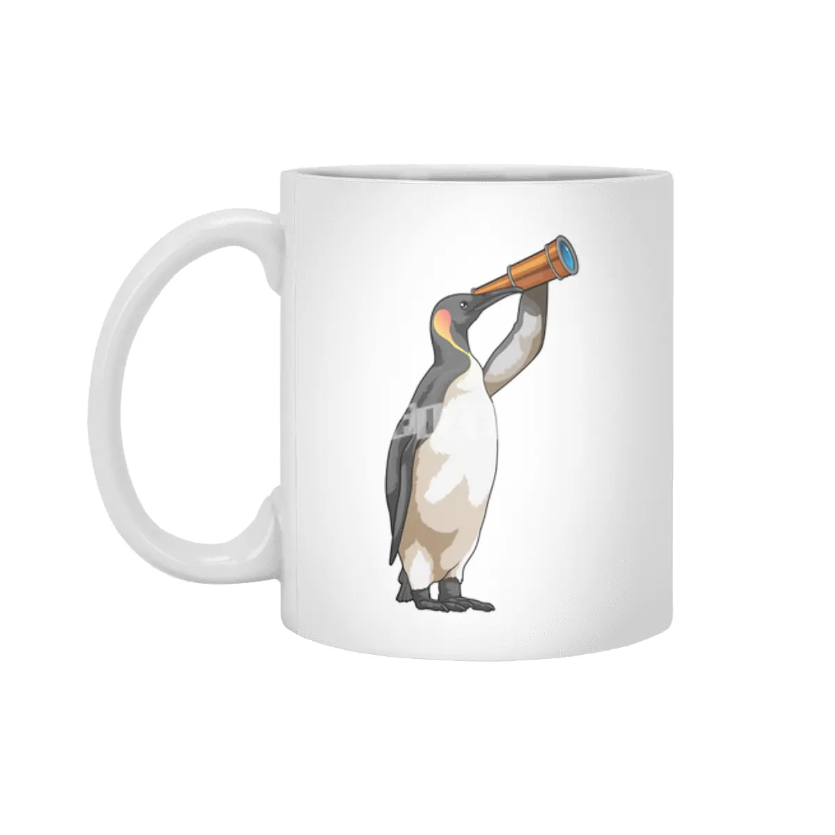 Penguin with Telescope Beyaz Kupa