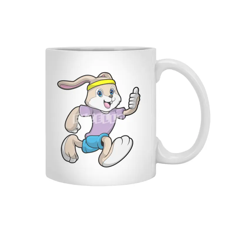Rabbit at Jogging with Headband Beyaz Kupa