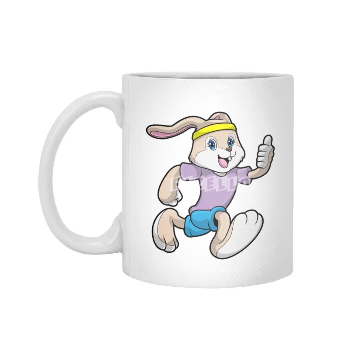 Rabbit at Jogging with Headband Beyaz Kupa