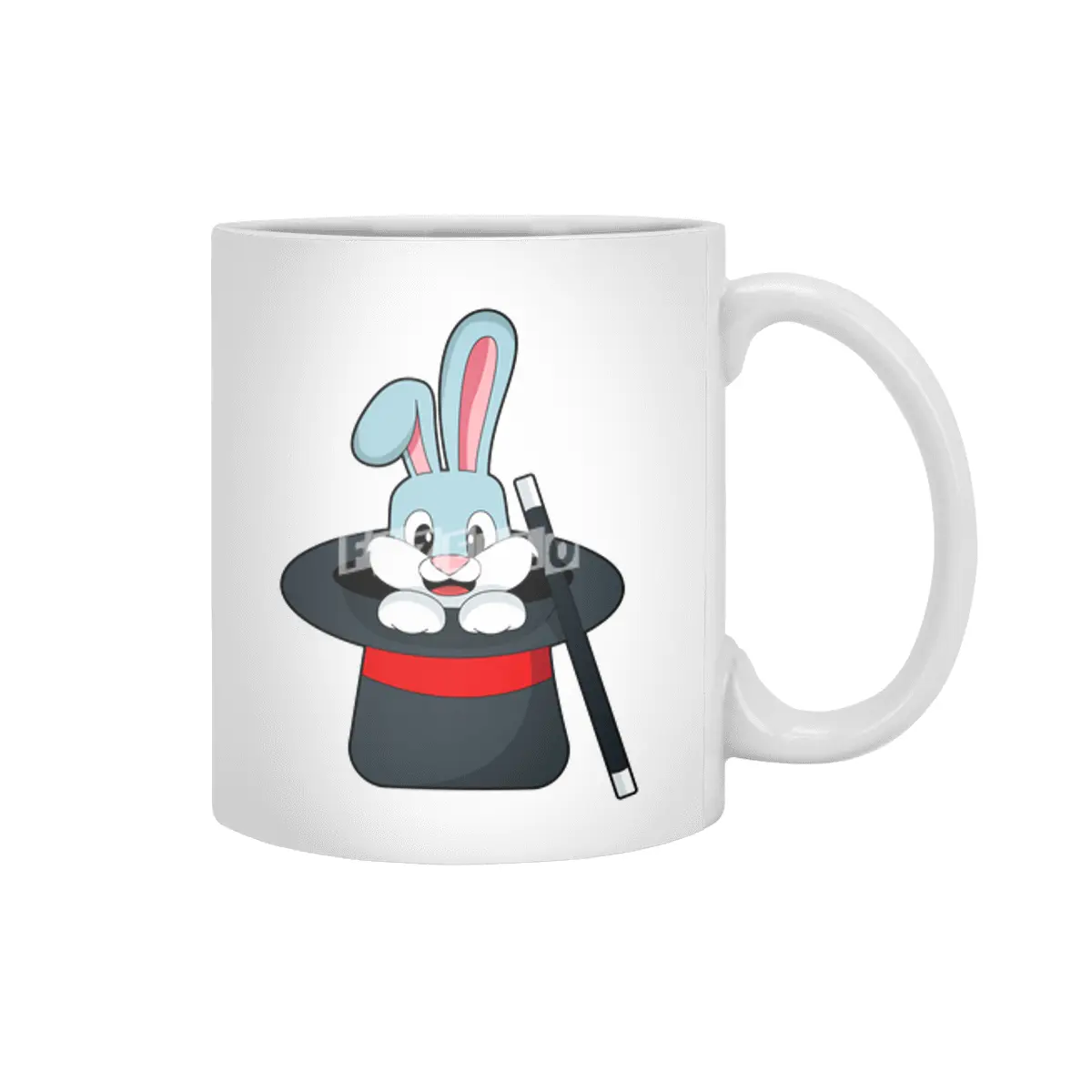 Rabbit at Magic with Wand & Hat Beyaz Kupa