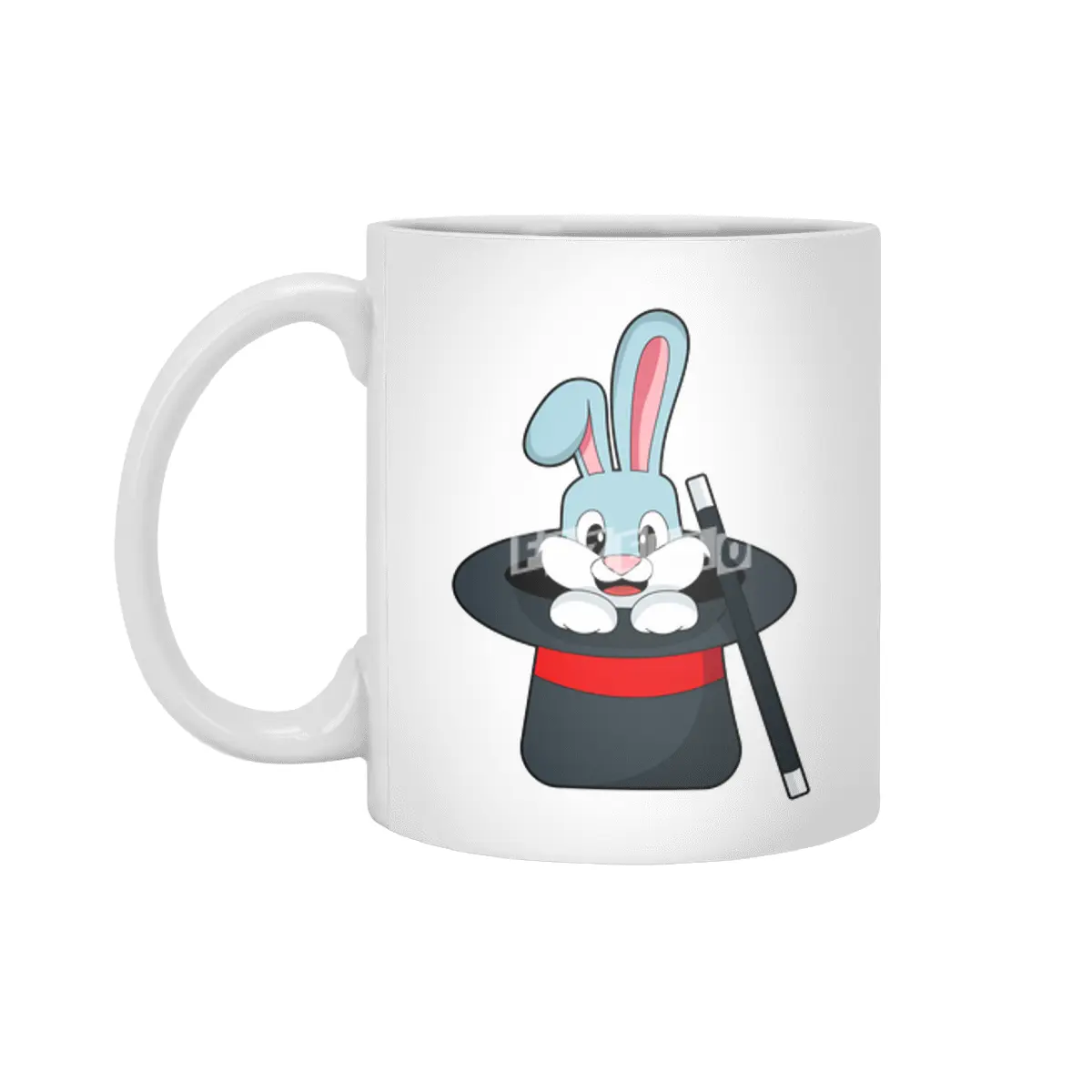 Rabbit at Magic with Wand & Hat Beyaz Kupa