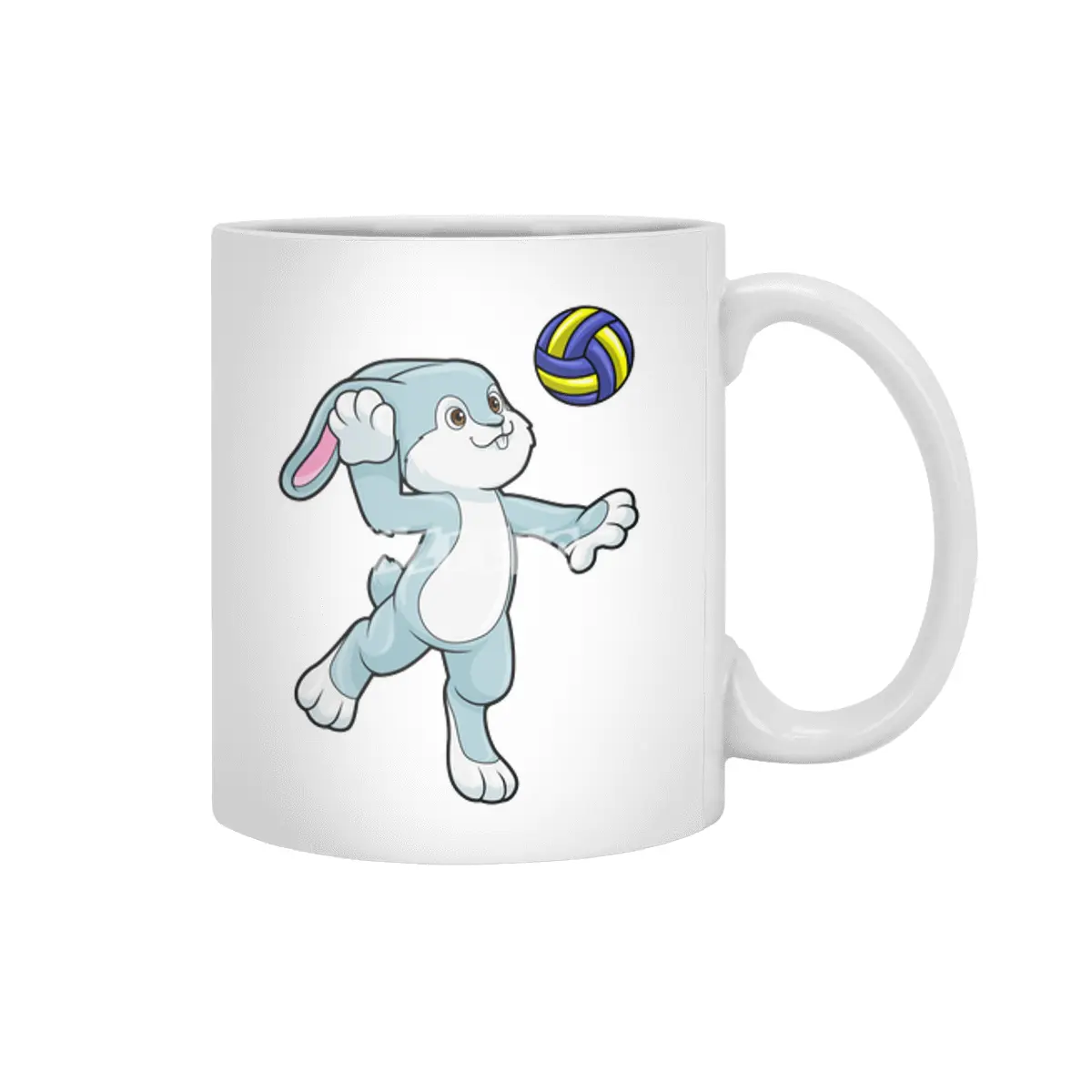 Rabbit at Sports with Volleyball Beyaz Kupa