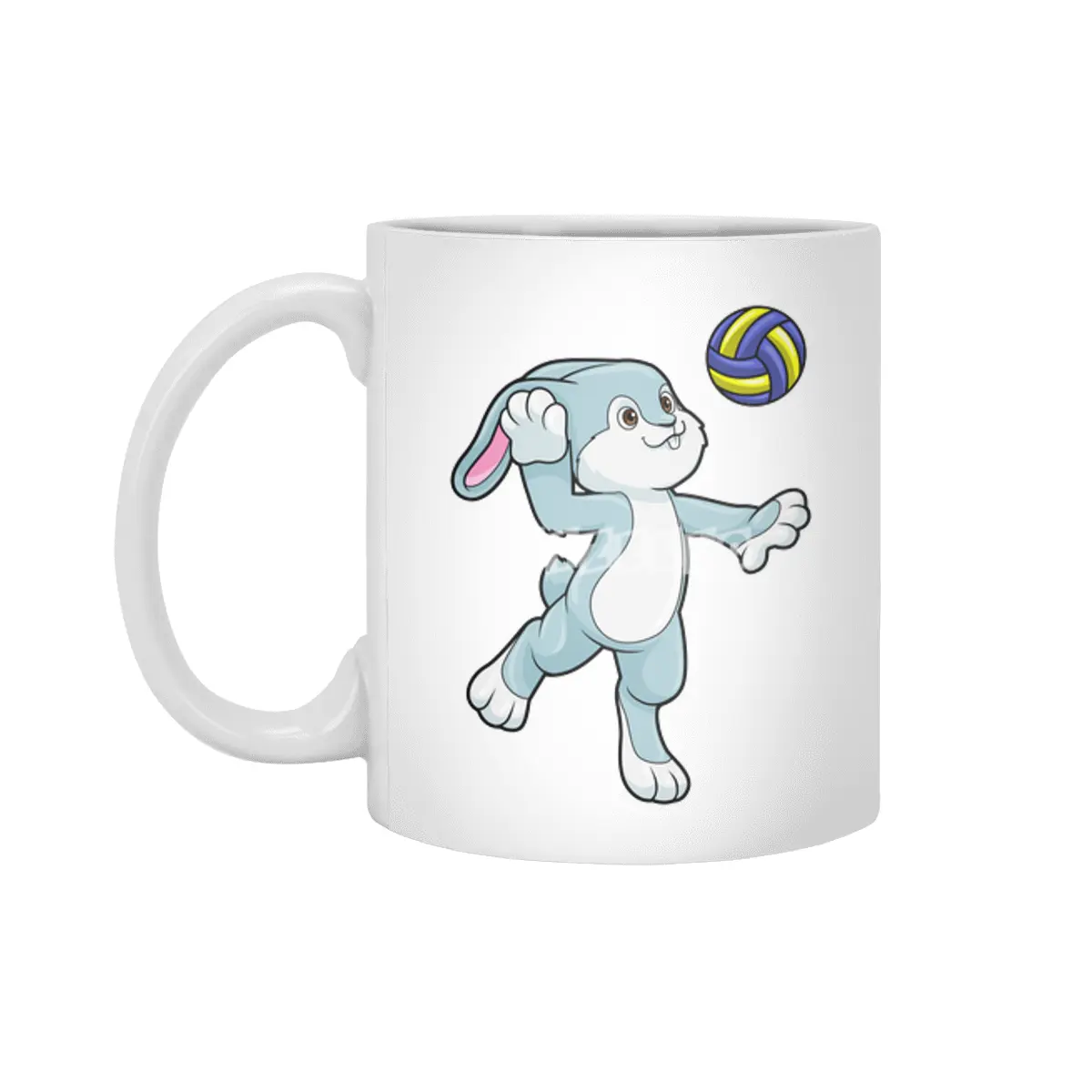 Rabbit at Sports with Volleyball Beyaz Kupa