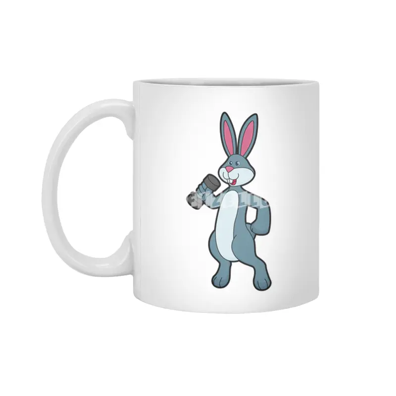 Rabbit at Strength training with Dumbbell Beyaz Kupa