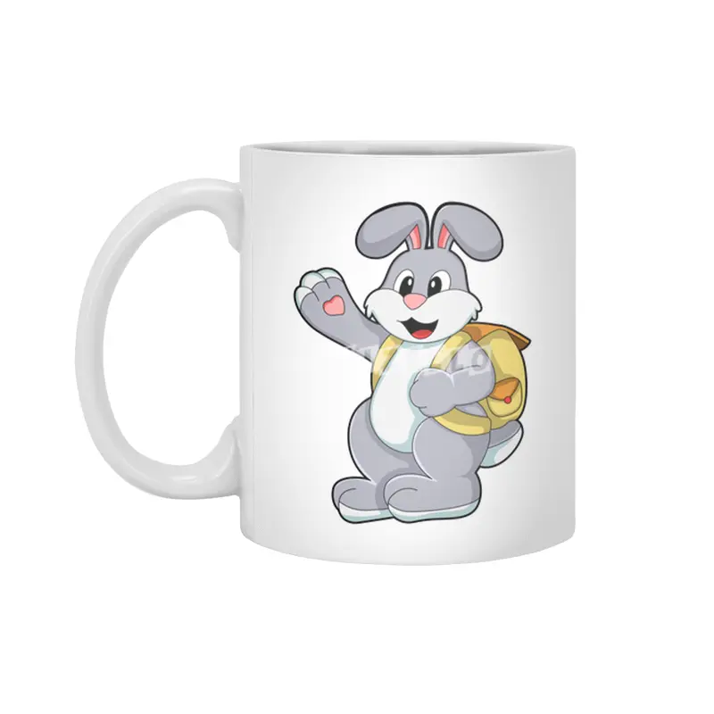 Rabbit with Backpack Beyaz Kupa