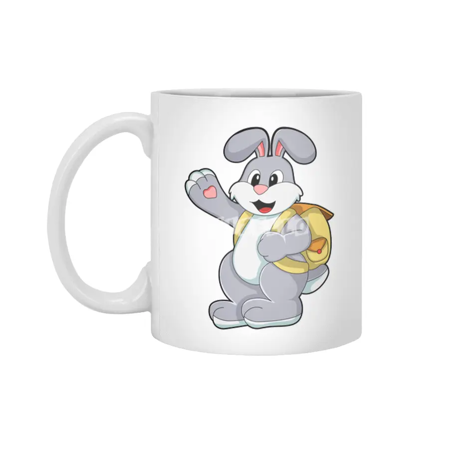 Rabbit with Backpack Beyaz Kupa