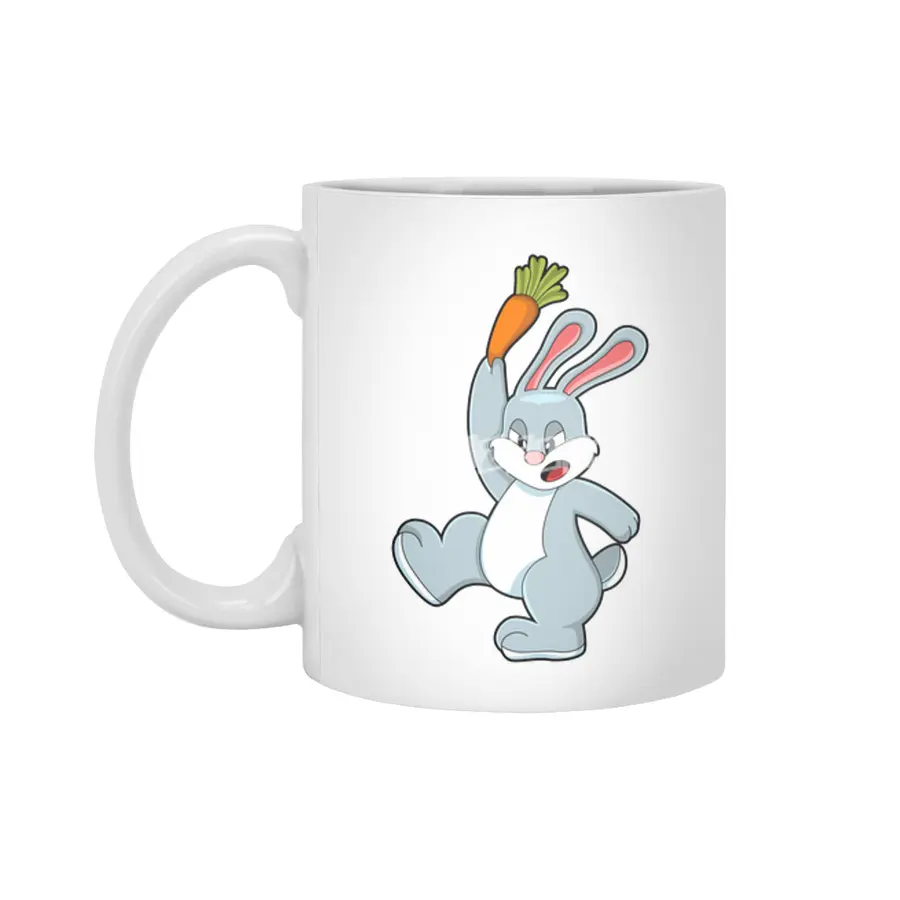 Rabbit with Carrot Beyaz Kupa