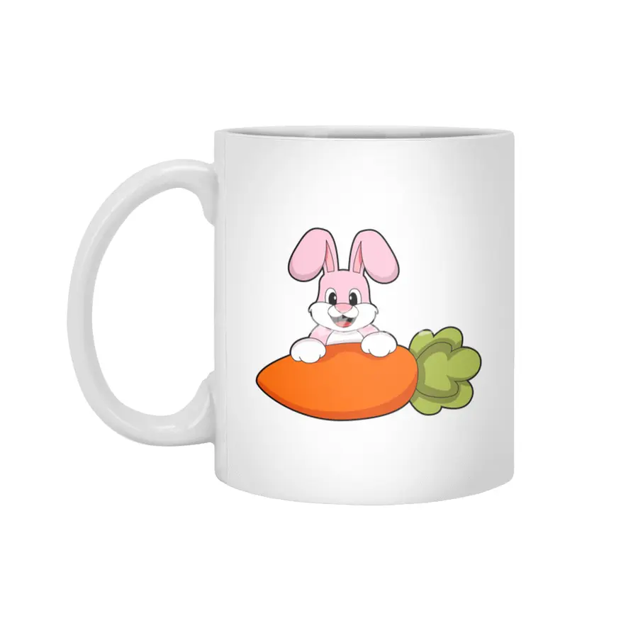 Rabbit with Carrot Beyaz Kupa