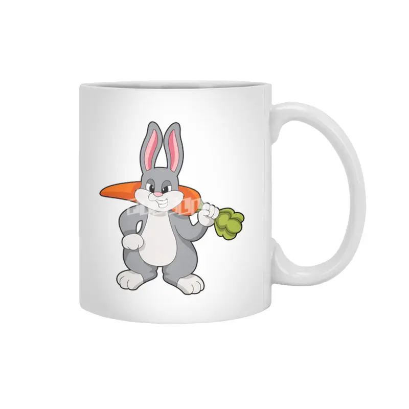 Rabbit with Carrot Beyaz Kupa
