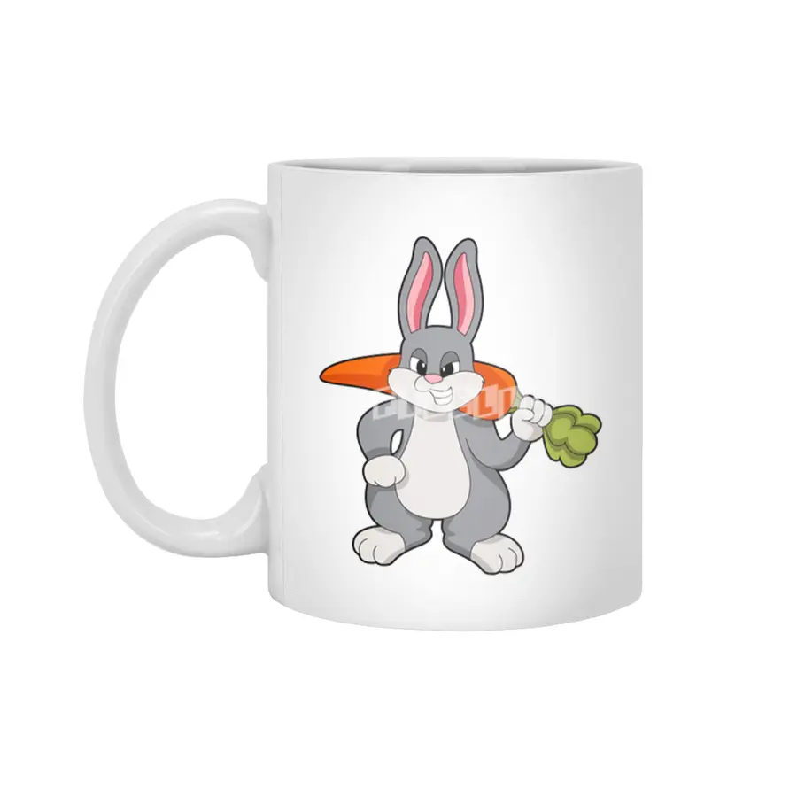 Rabbit with Carrot Beyaz Kupa