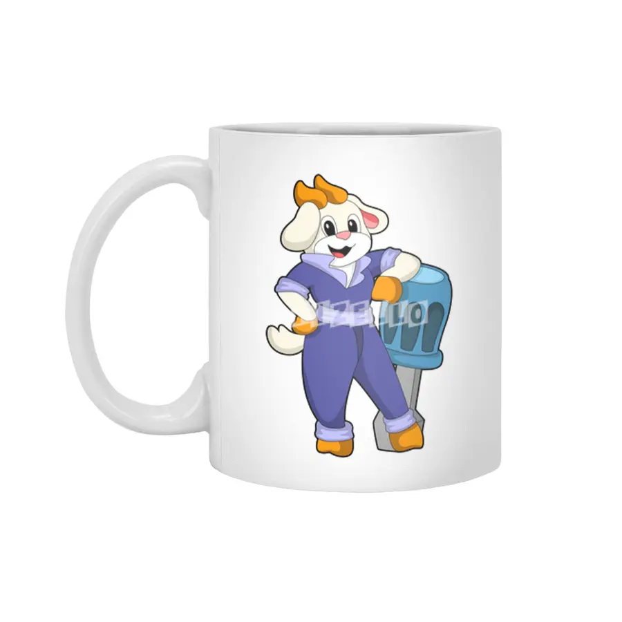 Goat as Mechanic with Screwdriver Beyaz Kupa
