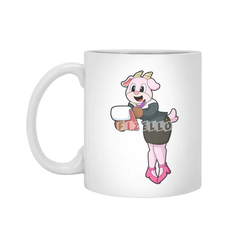 Goat as Secretary with High Heels Beyaz Kupa