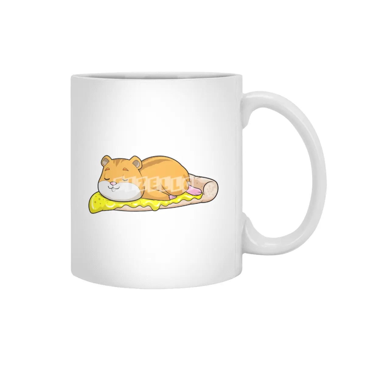 Hamster & Pizza with Cheese Beyaz Kupa