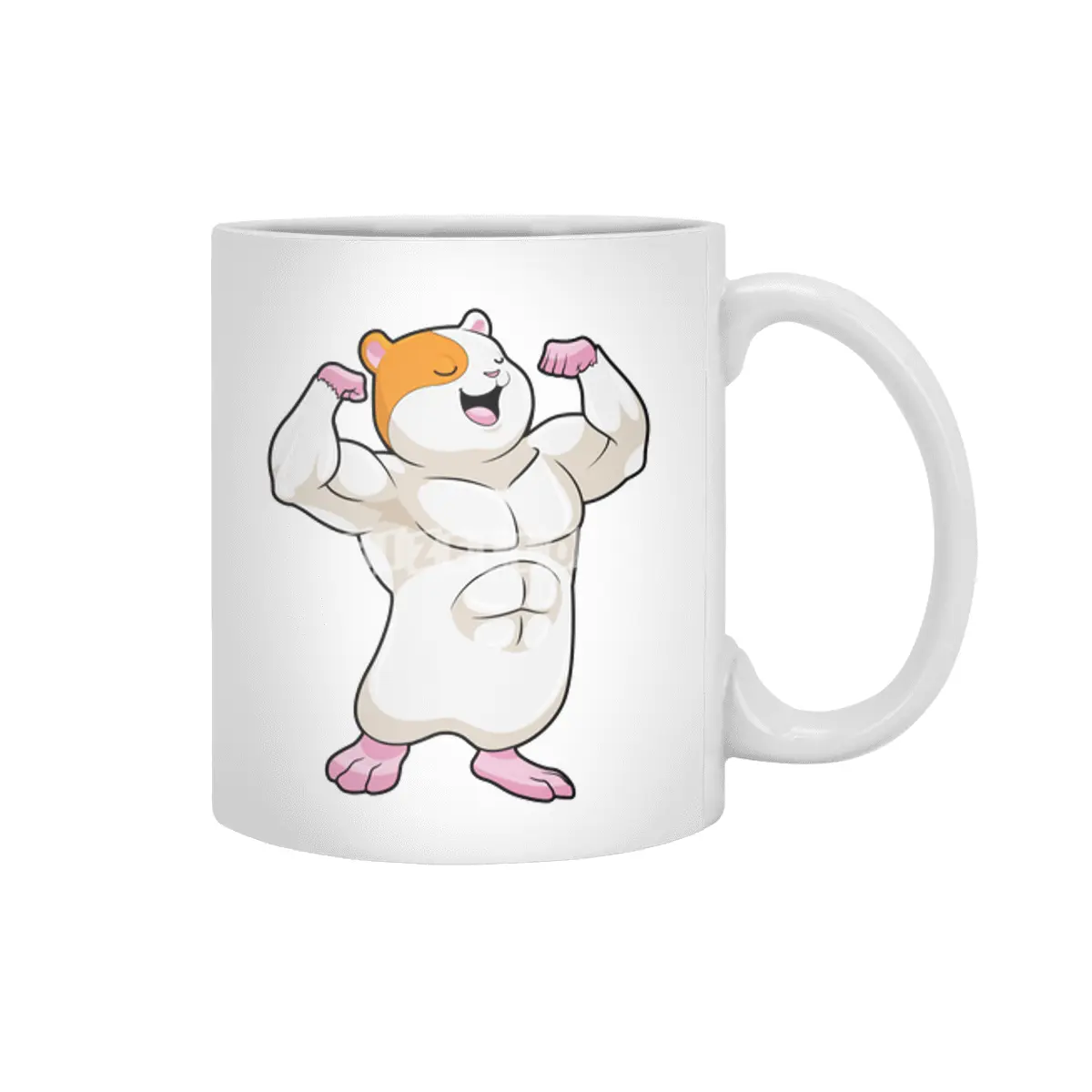 Hamster as Bodybuilder with big Muscles Beyaz Kupa