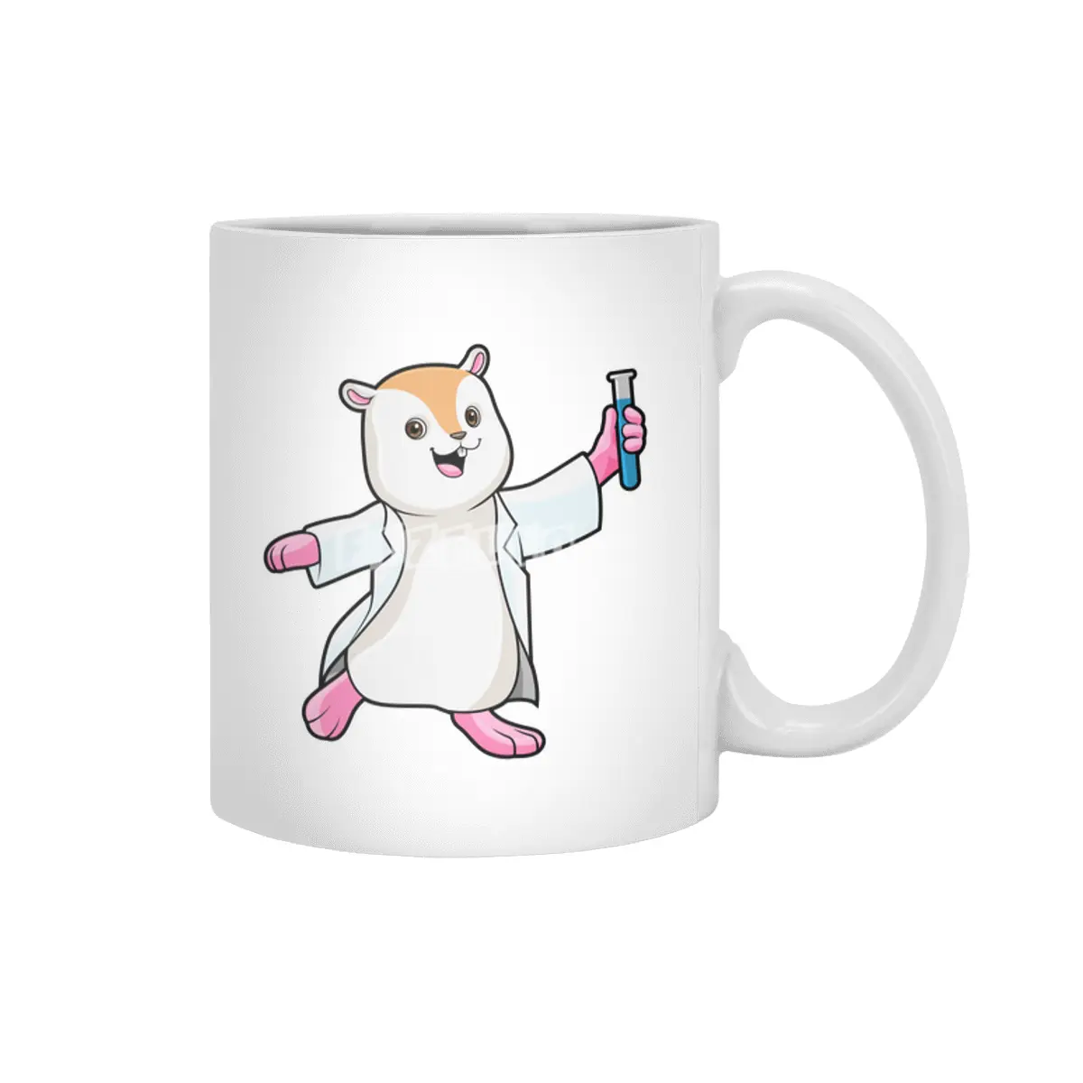 Hamster as Scientist with Test tube Beyaz Kupa