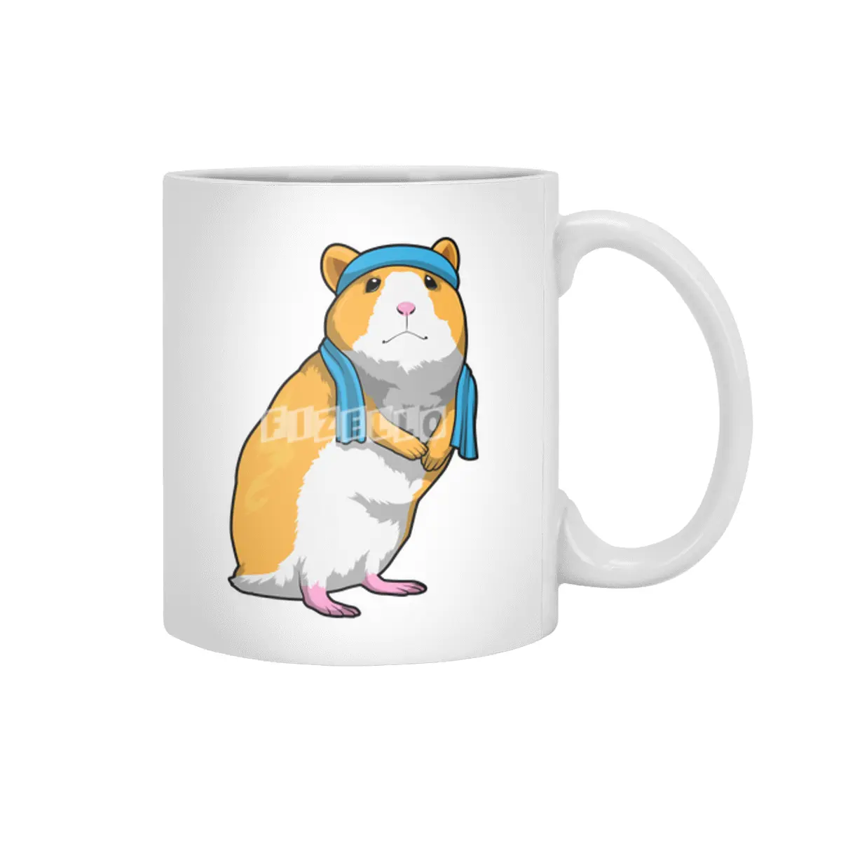 Hamster at Fitness with Towel Beyaz Kupa