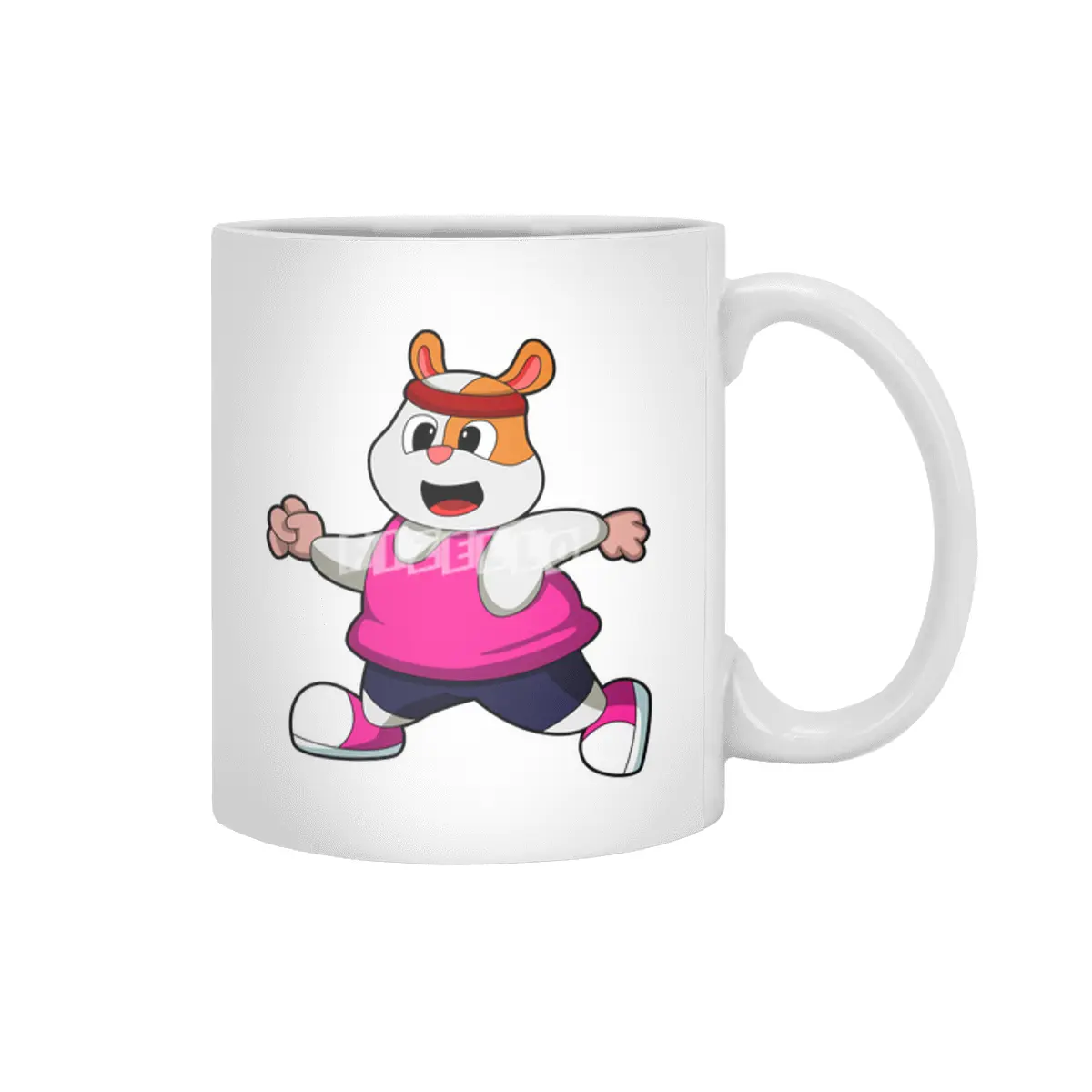 Hamster at Running with Headband Beyaz Kupa