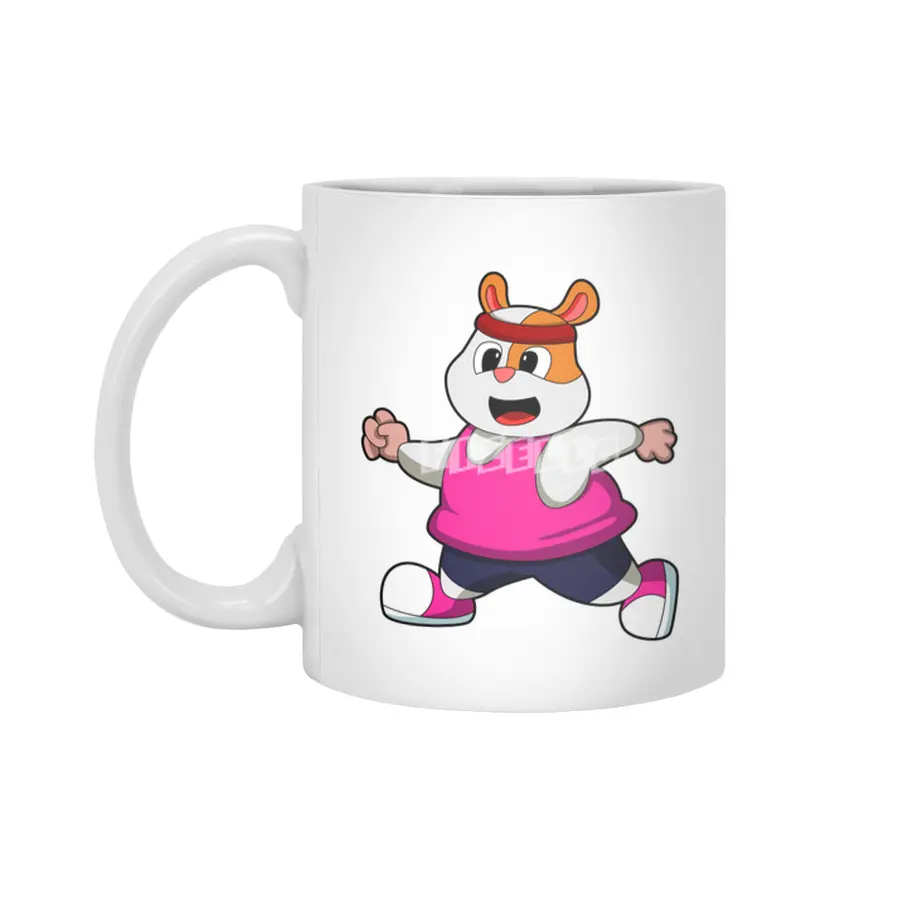 Hamster at Running with Headband Beyaz Kupa