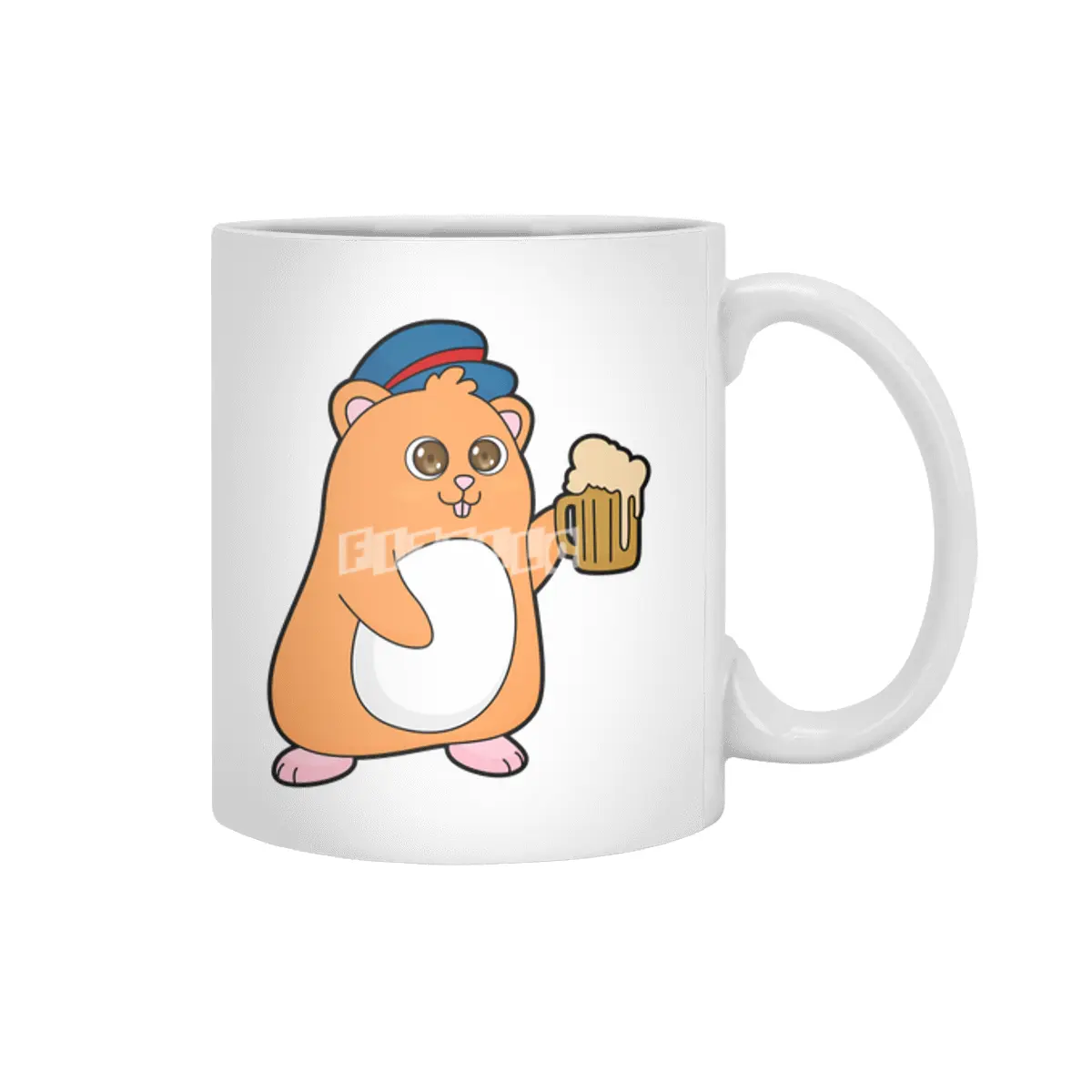 Hamster with Beer Beyaz Kupa