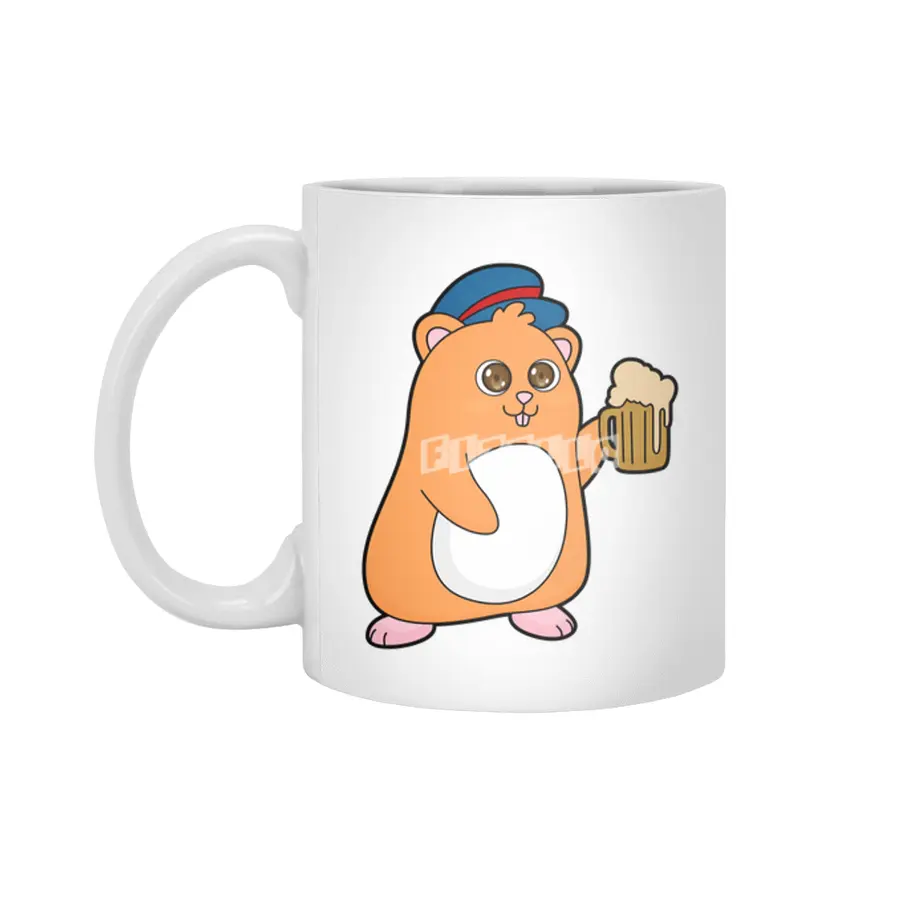 Hamster with Beer Beyaz Kupa