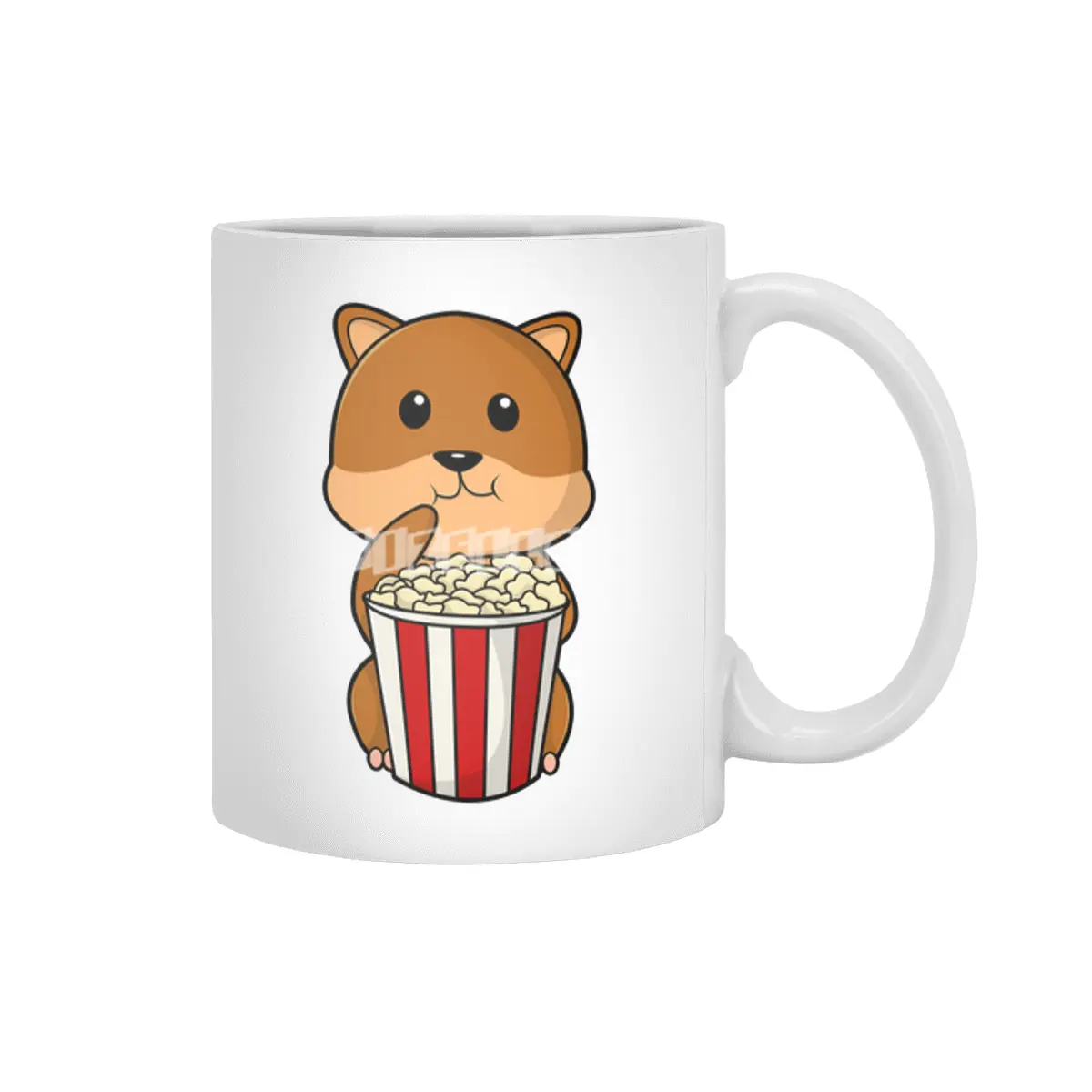 Hamster with Cone of Popcorn Beyaz Kupa