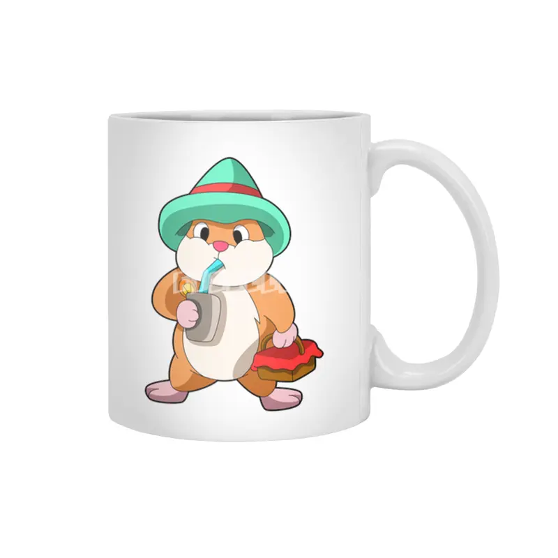 Hamster with Food and Drink Beyaz Kupa