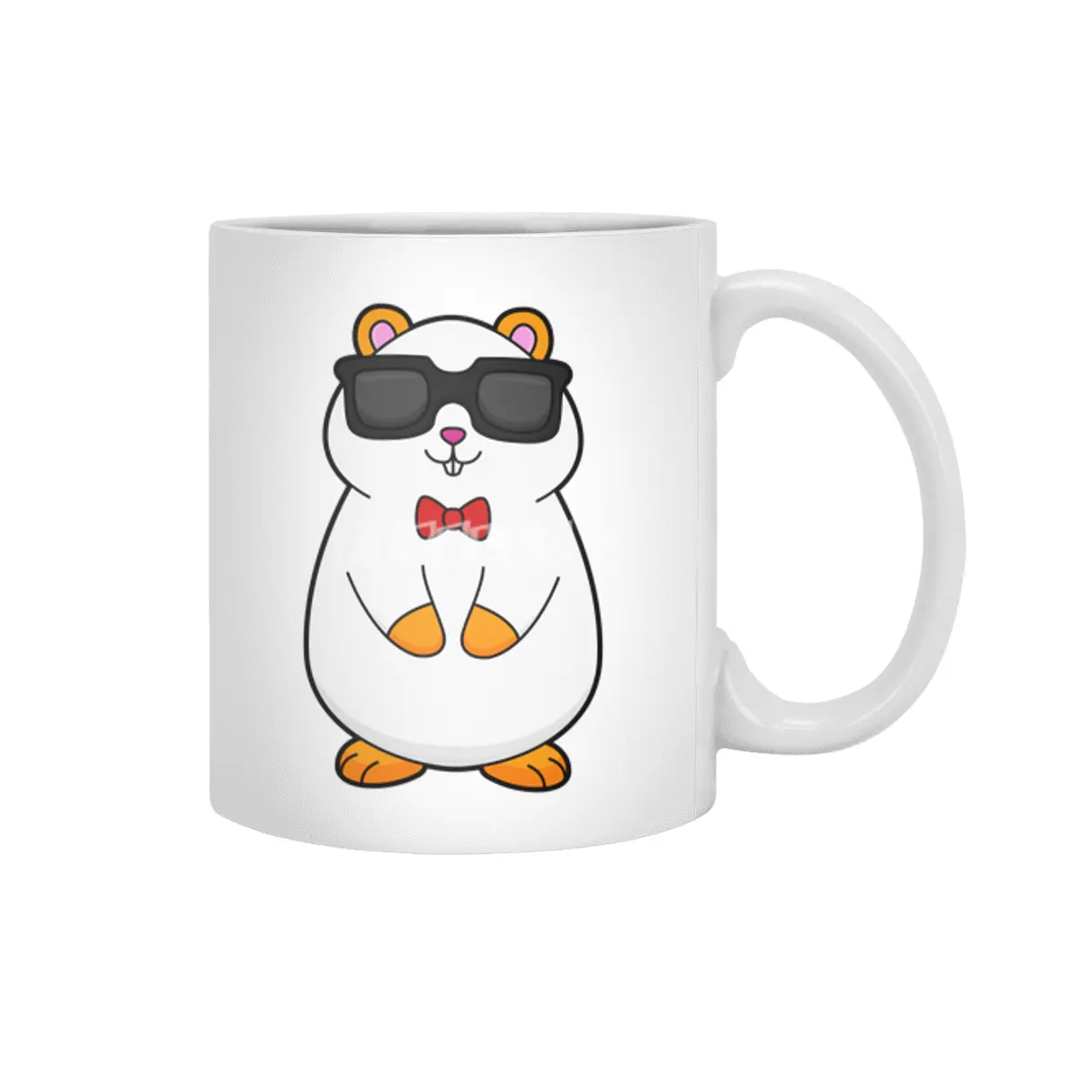 Hamster with Sunglasses & Bow tie Beyaz Kupa