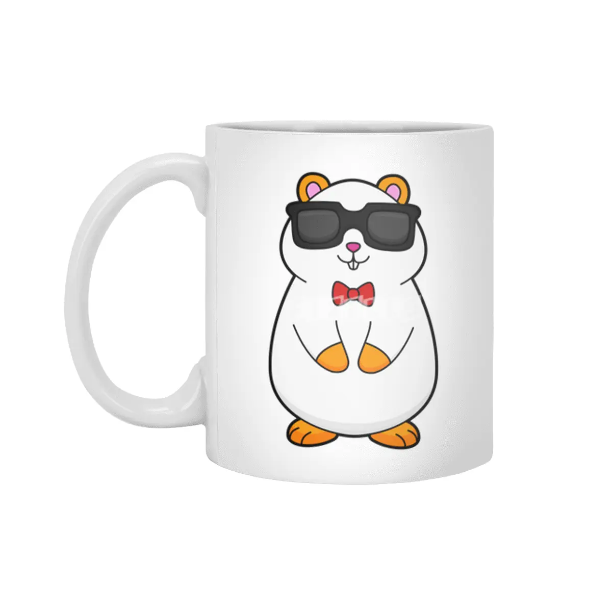 Hamster with Sunglasses & Bow tie Beyaz Kupa