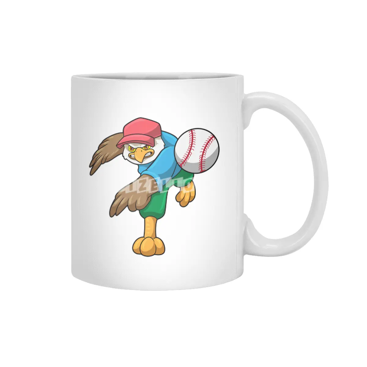 Hawk at Baseball with Baseball bat Beyaz Kupa