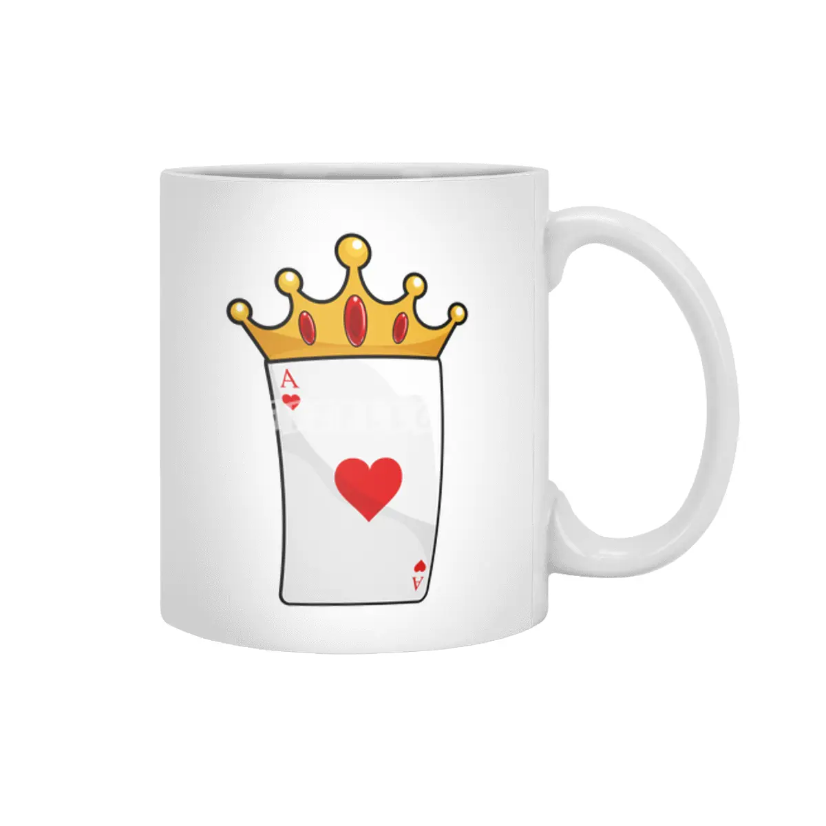 Hearts Ace with Queen Crown Beyaz Kupa
