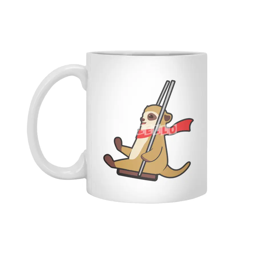 Meerkat on Swing Beyaz Kupa
