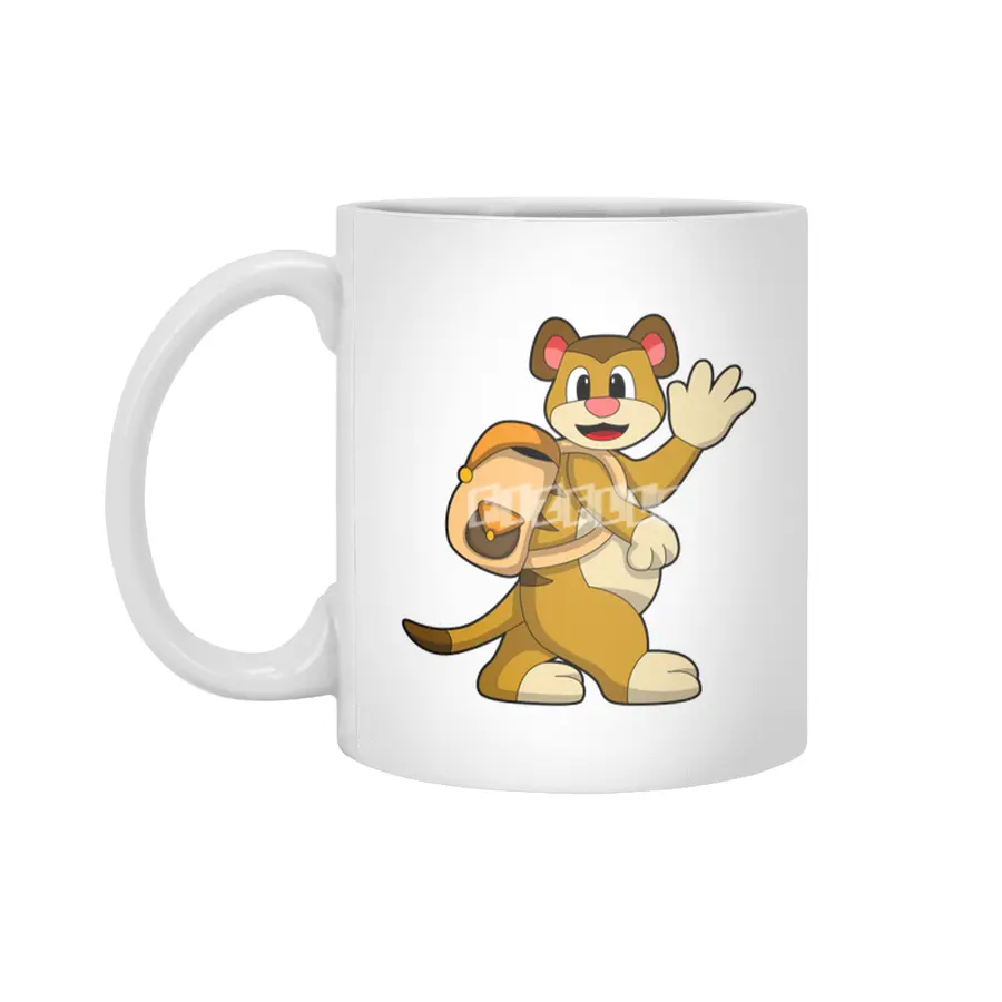 Meerkat with Backpack Beyaz Kupa