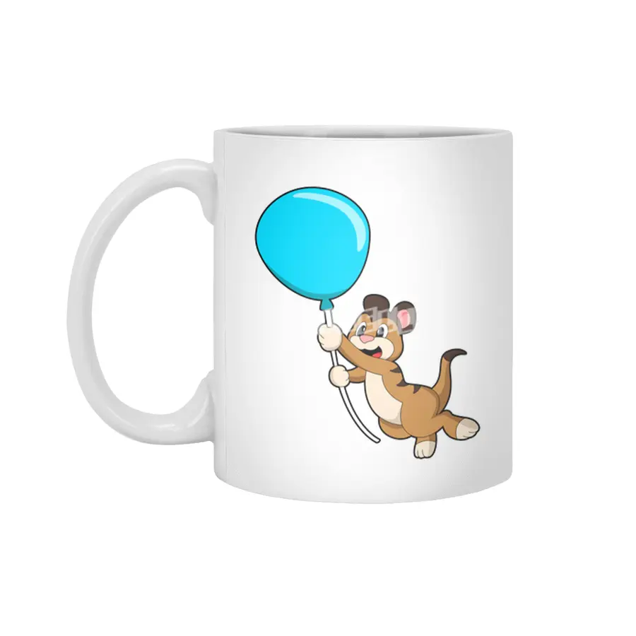 Meerkat with Balloon Beyaz Kupa