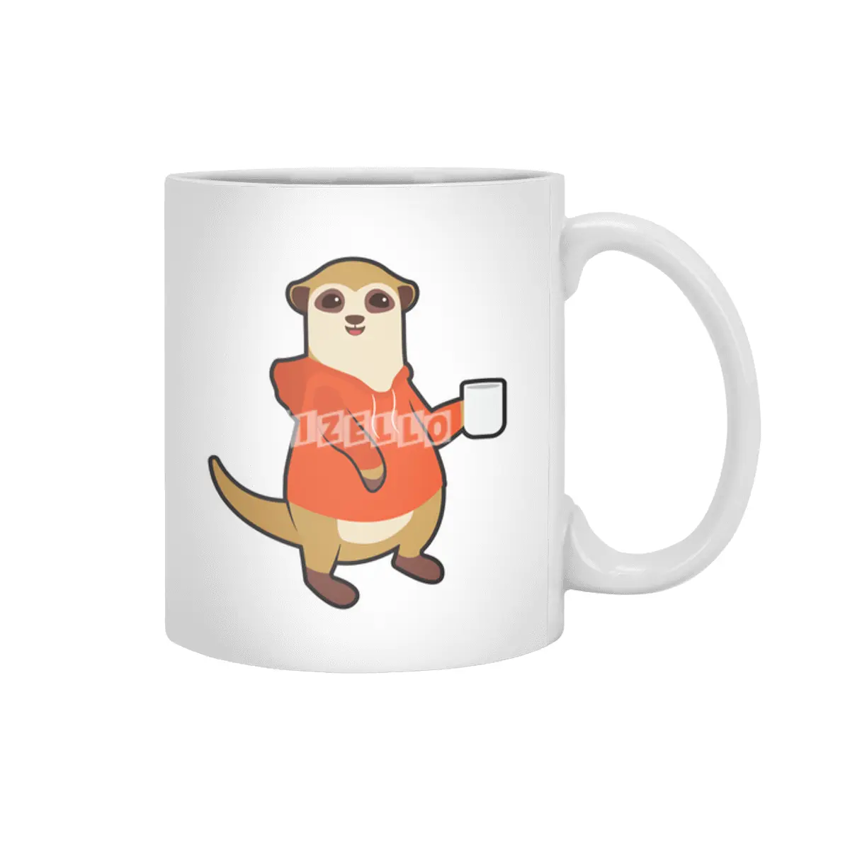 Meerkat with Cup of Coffee Beyaz Kupa