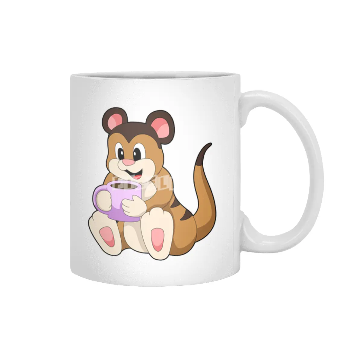 Meerkat with Cup of Coffee Beyaz Kupa