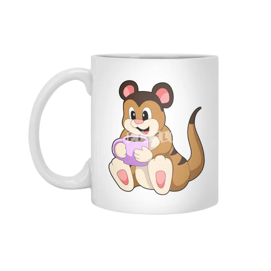 Meerkat with Cup of Coffee Beyaz Kupa